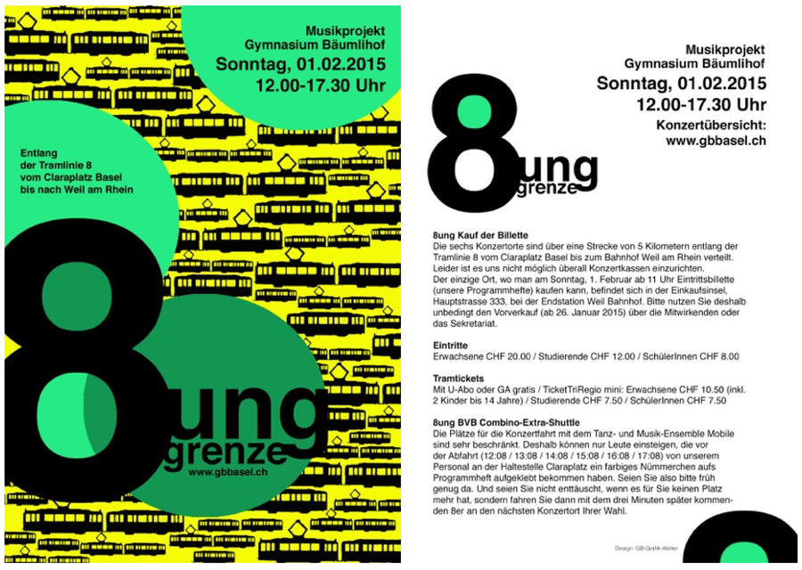 8-ung GRENZE! Musikprojekt 2015, Gymnasium Bäumlihof